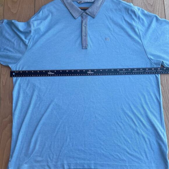 Texas A&M Football Polo Travis Mathew Baby Blue Polo Aggies Block T Golf Shift - Picture 7 of 8